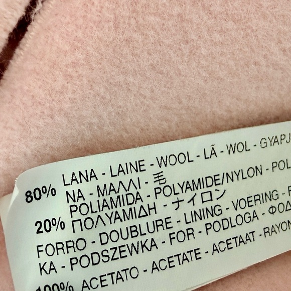 Zara Basic Pink Wool Blend Double Breasted Pea Coat – Size M - Picture 9 of 9